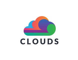 Creative abstract cloud shape icon design. Vector logo graphics