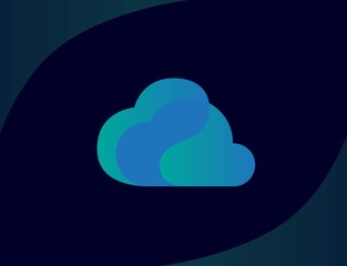 Creative abstract cloud shape icon design. Vector logo graphics