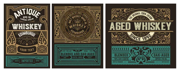 Behang Vintage labels Set of 3 vintage labels for packing