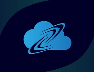 Creative abstract cloud shape icon design. Vector logo graphics