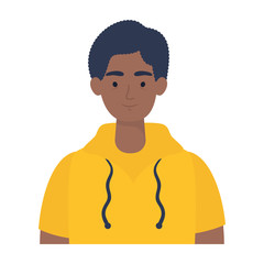afro young man avatar character icon