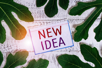 Text sign showing New Idea. Business photo showcasing A thought or conception refer to a product of...