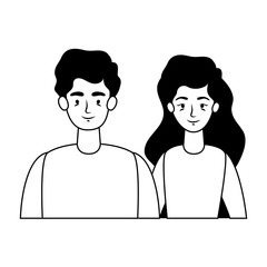 young lovers couple avatars characters