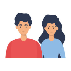 young lovers couple avatars characters