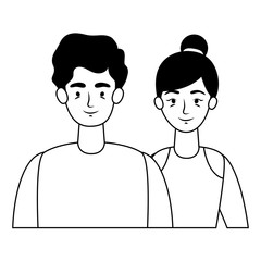 young lovers couple avatars characters