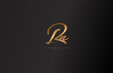 Monogram Signature Letter Rn Logotype