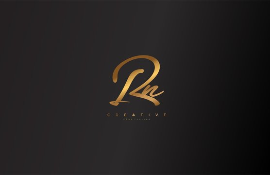 Monogram Signature Letter Rn Logotype