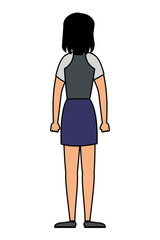 young woman back avatar character icon