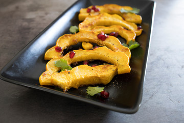 Roasted Carnival Squash with Pomegranate