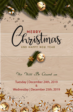 ready to print christmas banner vertical christmas office use business hours federal holidays poster greeting cards headers (actual green appear lighter) 