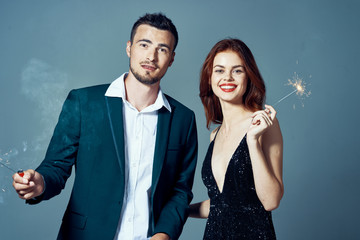 cheerful young couple holiday fun vacation