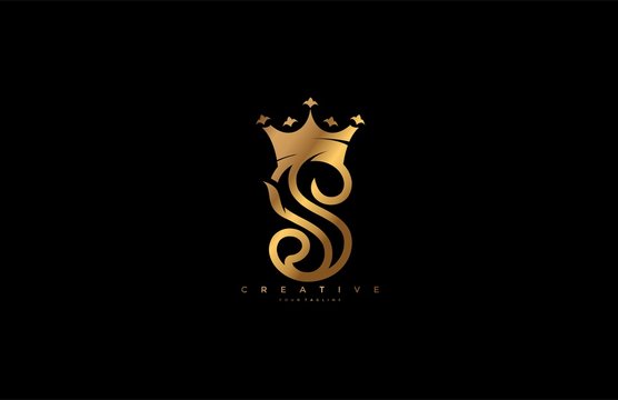 Letter S Linked Monogram Crown King Logotype
