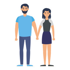 young lovers couple avatars characters