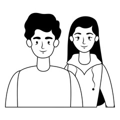 Obraz premium young lovers couple avatars characters