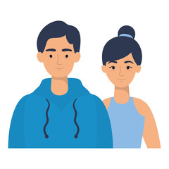 young lovers couple avatars characters