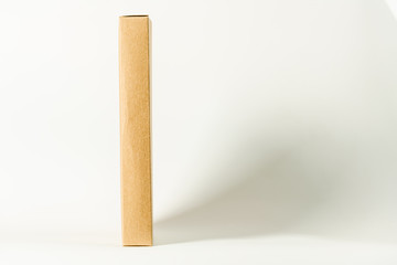 Close up bank cover  paper mockup box with white background