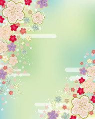 桜 桜 花 背景 4月 春 3月 ひな祭り 節句 早春 フレーム 枠 April Wall Mural Apr Okaka08