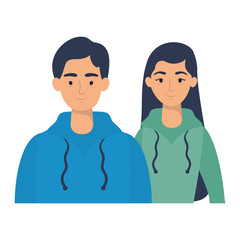 young lovers couple avatars characters