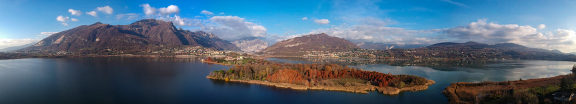 Lake Annone landscape in autumn