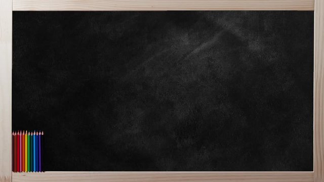 E equals MC squared Einstein equation is being written with chalk on chalkboard - animation