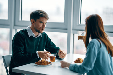 young couple in restaurant