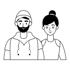 young lovers couple avatars characters