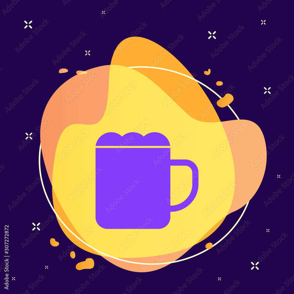 Poster beer, glass abstract vector icon. element of kitchen for mobile concept and web apps illustration. t