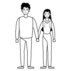 young lovers couple avatars characters