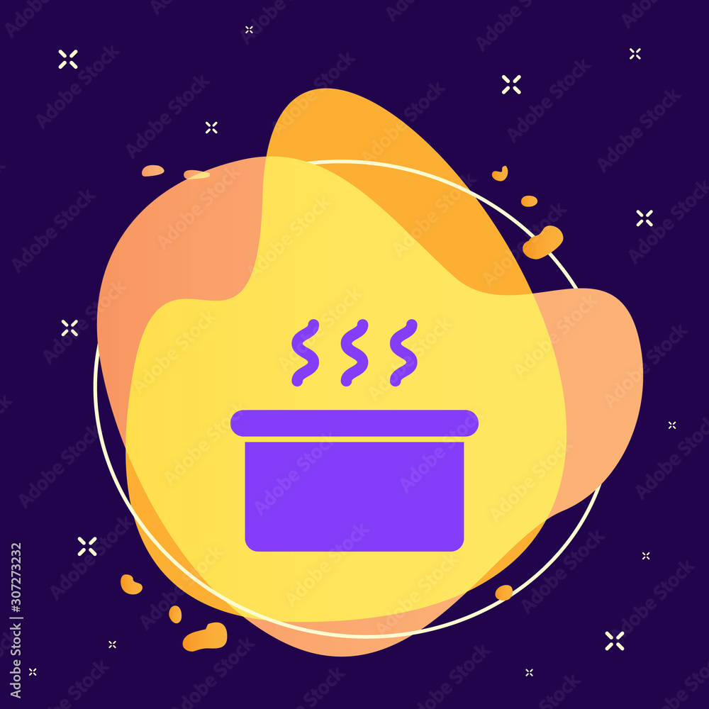 Poster cooking, pot abstract vector icon. element of kitchen for mobile concept and web apps illustration. 