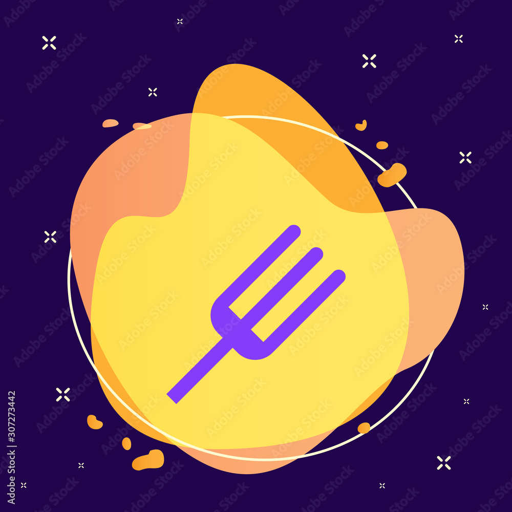 Poster fork abstract vector icon. element of kitchen for mobile concept and web apps illustration. thin fla