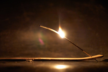 Incense stick on fire