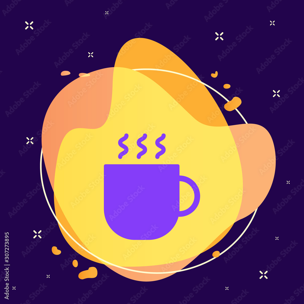 Poster cup, tea abstract vector icon. element of kitchen for mobile concept and web apps illustration. thin