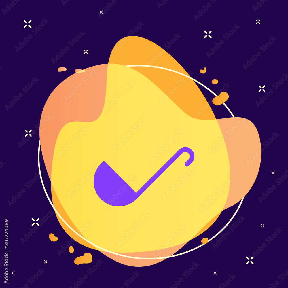 Poster ladle abstract vector icon. element of kitchen for mobile concept and web apps illustration. thin fl