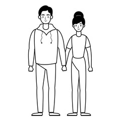 young lovers couple avatars characters