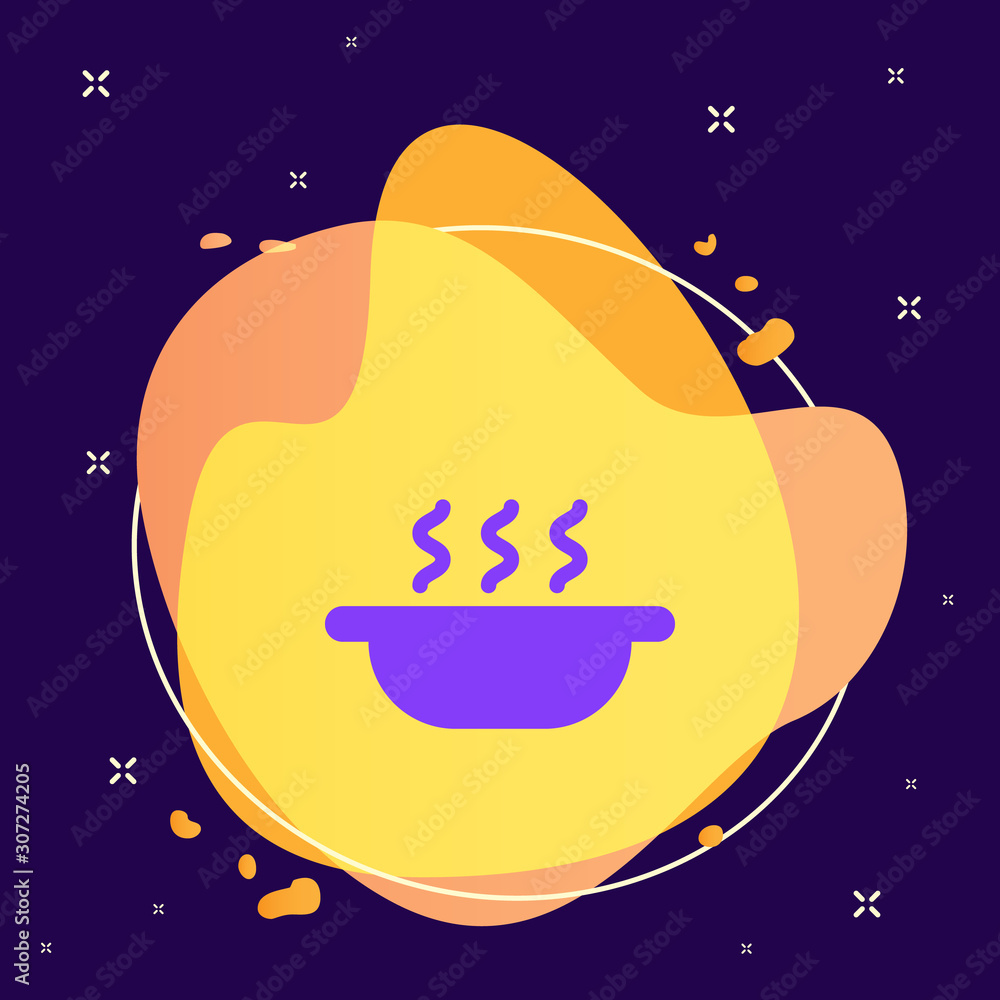 Poster hot, dish abstract vector icon. element of kitchen for mobile concept and web apps illustration. thi