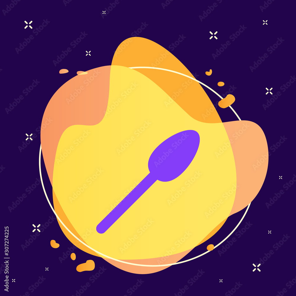 Poster spoon abstract vector icon. element of kitchen for mobile concept and web apps illustration. thin fl