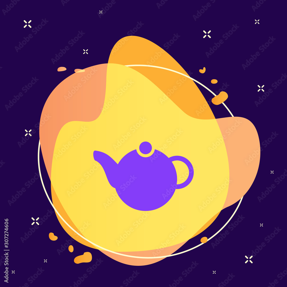Poster kettle, tea abstract vector icon. element of kitchen for mobile concept and web apps illustration. t