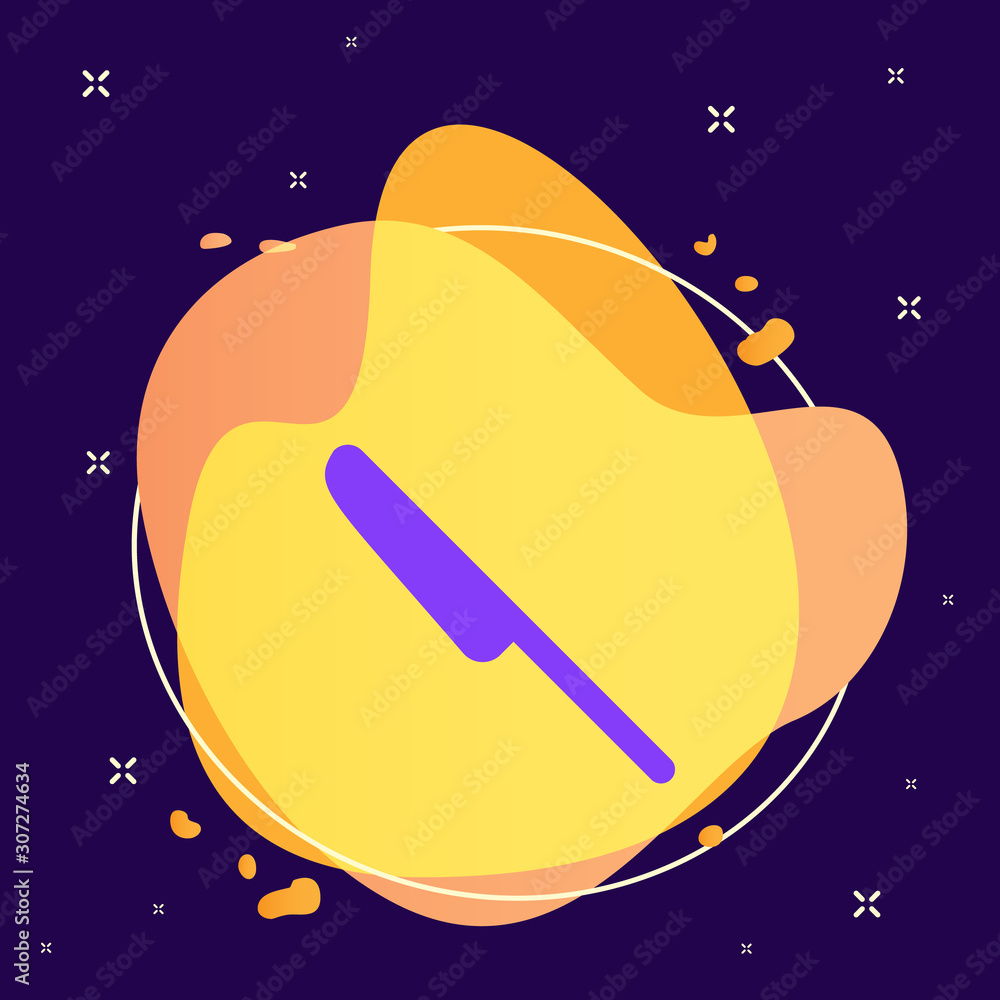 Poster knife, dessert abstract vector icon. element of kitchen for mobile concept and web apps illustration