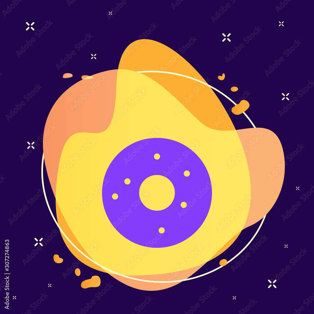 Poster donut abstract vector icon. element of kitchen for mobile concept and web apps illustration. thin fl