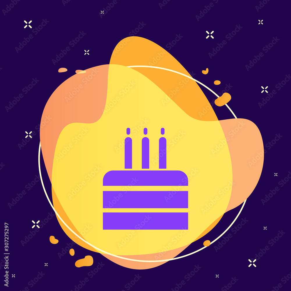 Poster cake, desert abstract vector icon. element of kitchen for mobile concept and web apps illustration. 