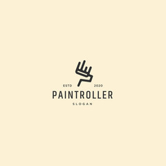 Retro vintage paint roller logo