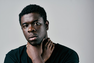 portrait of a man isolated on black background