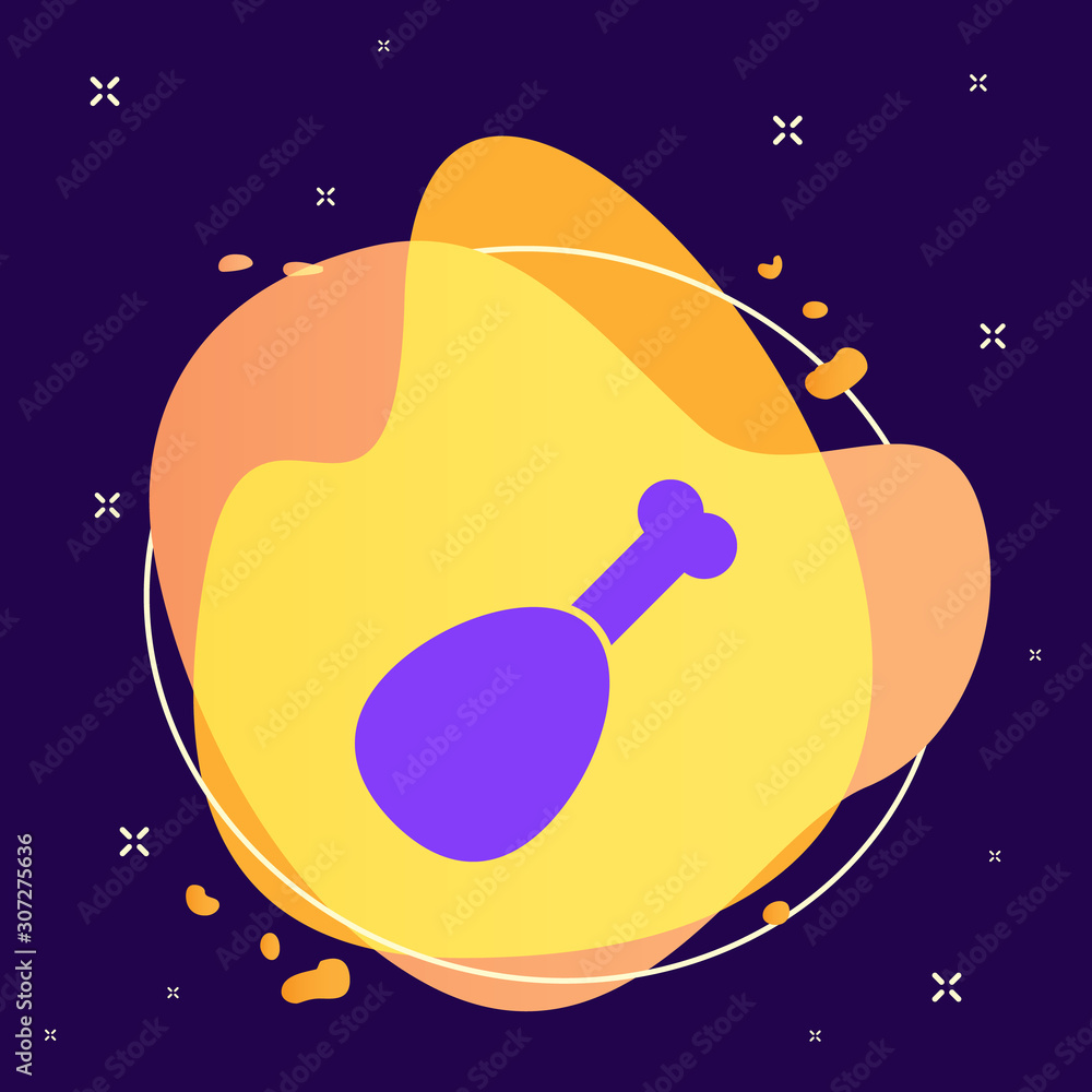 Poster bone, chicken abstract vector icon. element of kitchen for mobile concept and web apps illustration.