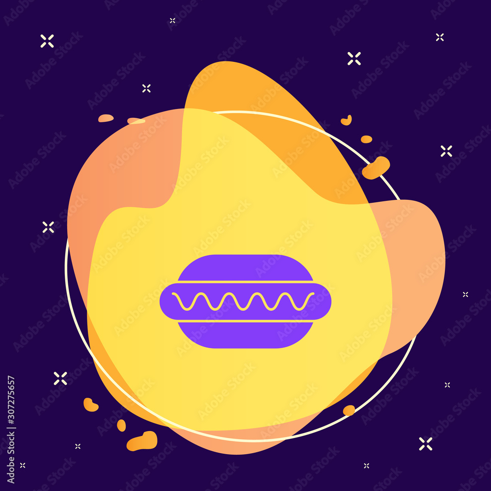 Poster hotdog abstract vector icon. element of kitchen for mobile concept and web apps illustration. thin f