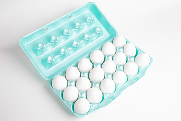 A Tray Of White Eggs