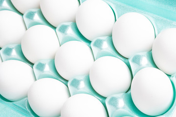 A Tray Of White Eggs