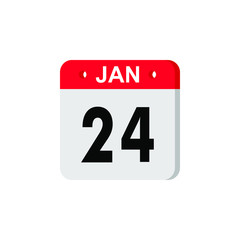 January 24 Calendar Daily Icon. Illustration Emblem. Element of Design for Decoration Office Documents and Applications. Logo of Day, Date, Month and Holiday. New Year.