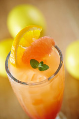 Lemon and pink grapefruit juice 