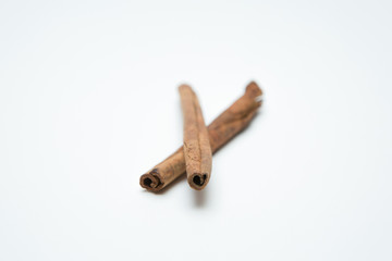 Cinnamon on a  white background