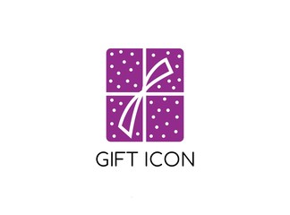 Lovely Vector Illustration of Purple Gift Icon Isolated on White Background. Valentine and Christmas Gift Icon. Suitable for Banners, Graphic or Website Layout Template. Easy Editable Color
